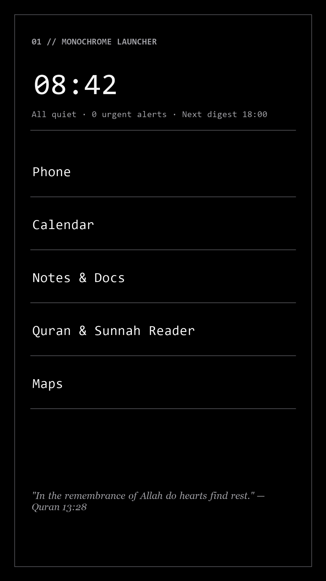 Minimum Phone Minimalist Home Screen